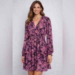 Vero Moda Floral Ruffle Wrap Dress | Size M